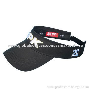 Sun Cap with Embroidery on Front, Sandwich on Peak